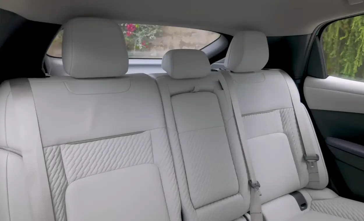 Nissan Leaf seats rear passenger space crossover body tall seats cargo trunk front trunk charging cables storage