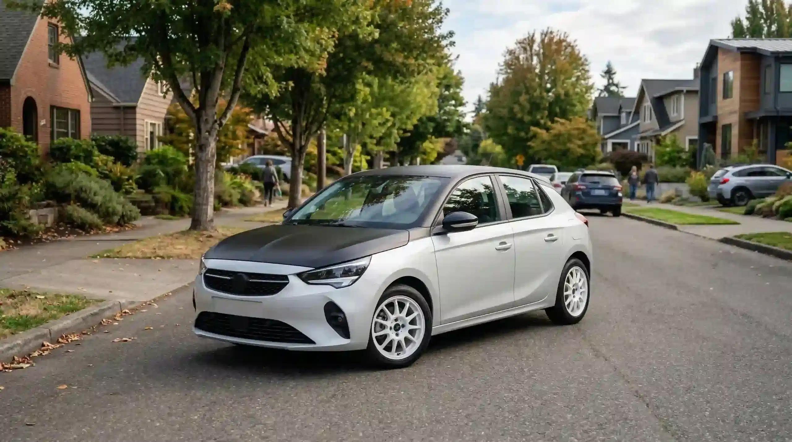 Toyota Corolla Hatchback 2026 FX Edition exterior in urban setting showing blacked-out roof heritage wheels and compact hatchback proportions for US commuter review