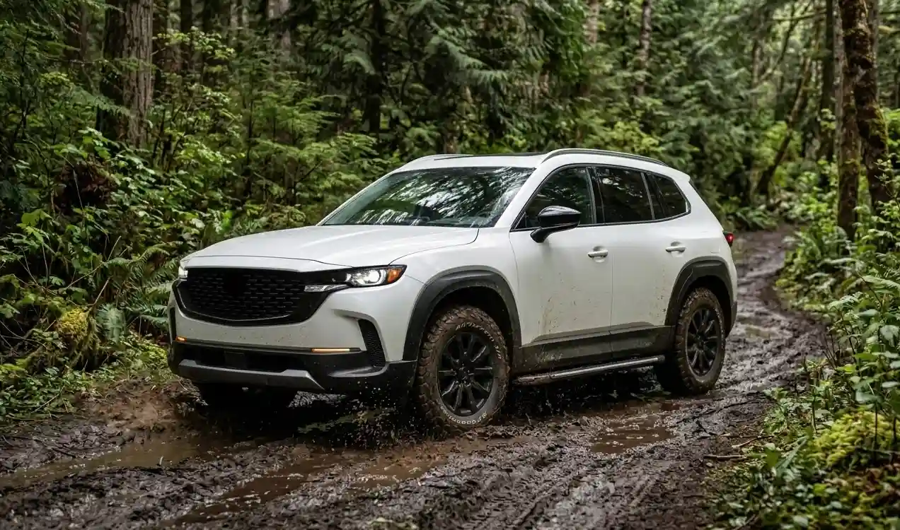 Toyota Land Cruiser 2026 hybrid i-Force Max powertrain off-road on mountain trail showing full-time 4WD dual locking differentials and 23 mpg combined EPA efficiency