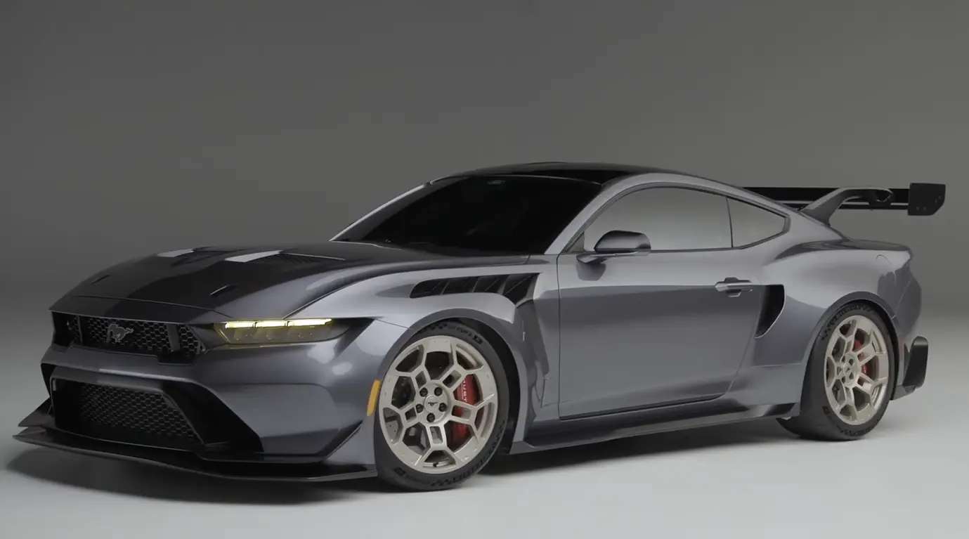 2026 Ford Mustang GT500 Dark Horse SC exterior showing supercharged 5.2L V8 795 hp muscle car starting at $108,000 versus Chevrolet Camaro ZL1