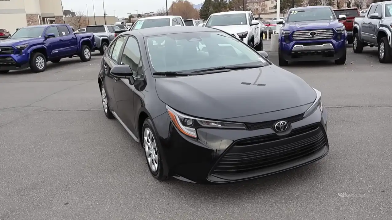 2026 Toyota Corolla Sedan starting at 22925 showing best cheapest reliable small car for new drivers under 25000 with Toyota Safety Sense 3.0 standard blind spot monitoring standard and 5-Star NHTSA safety rating