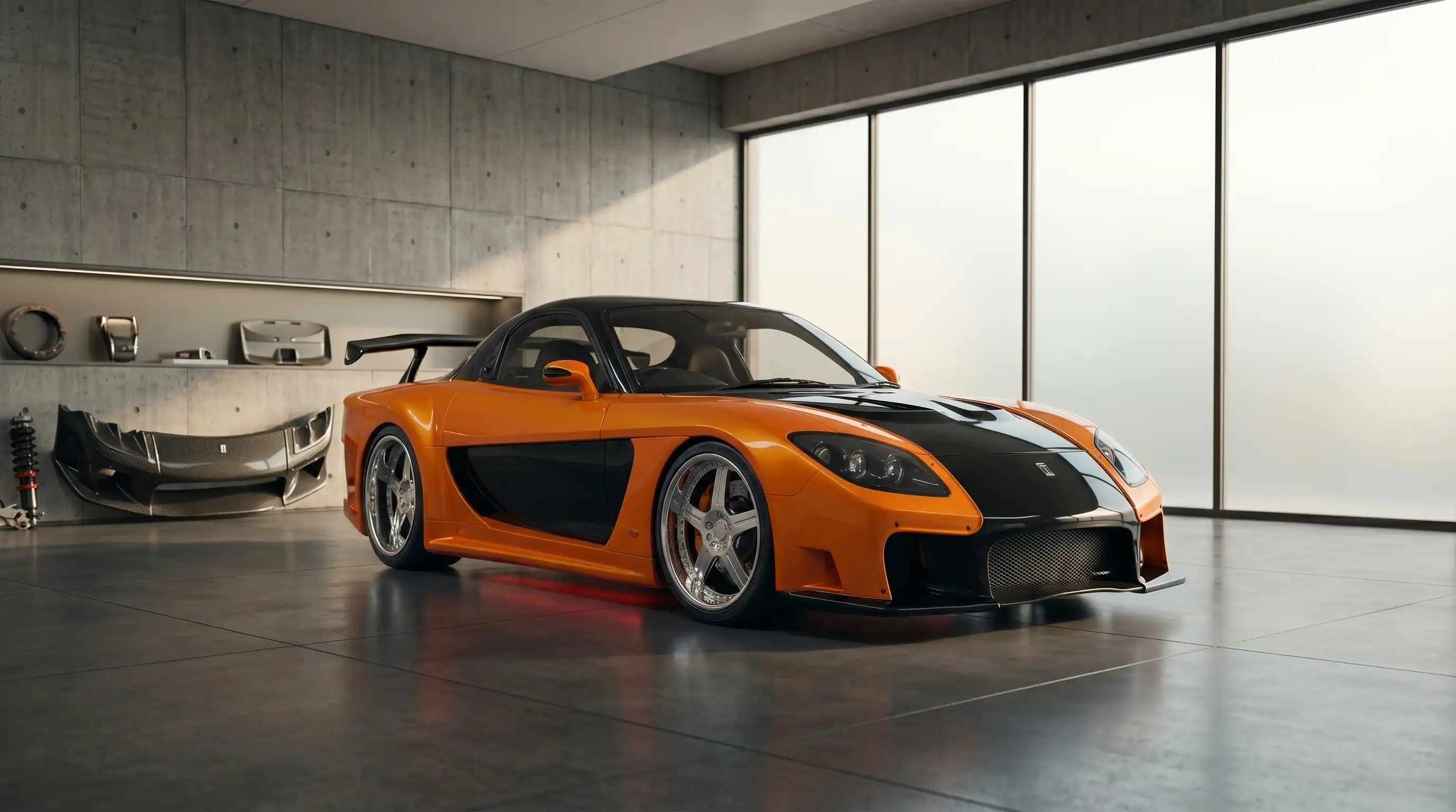 Han Mazda RX-7 FD Veilside Fortune body kit orange black paint 1993 FD3S 13B rotary single turbo Tokyo Drift most iconic JDM movie car collector value 2026