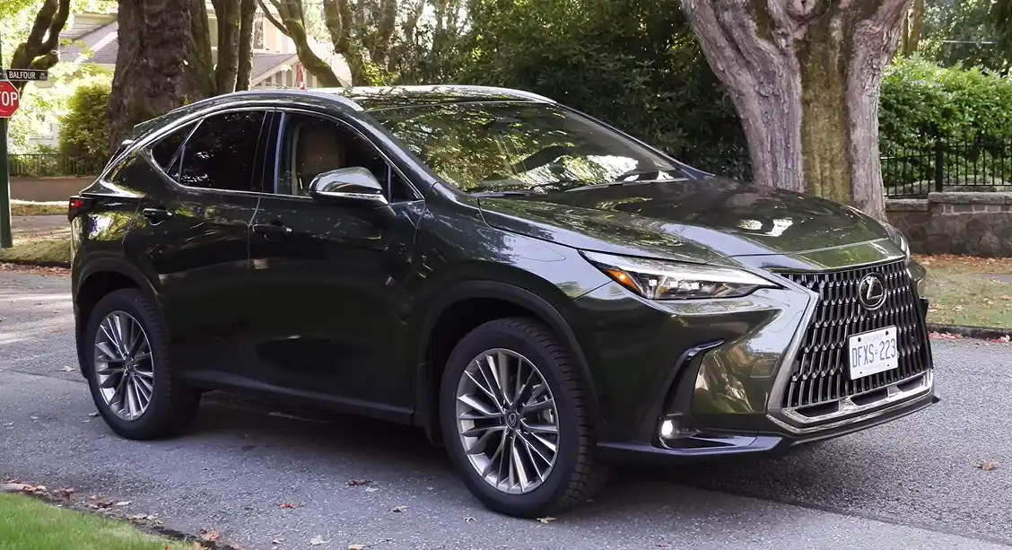Lexus NX 350h 2026 compact luxury SUV starting at 44175 with 240 hp 2.5L hybrid 40 mpg combined heated seats blind-spot monitoring adaptive cruise wireless Apple CarPlay and AWD available for best luxury hybrid under 50k