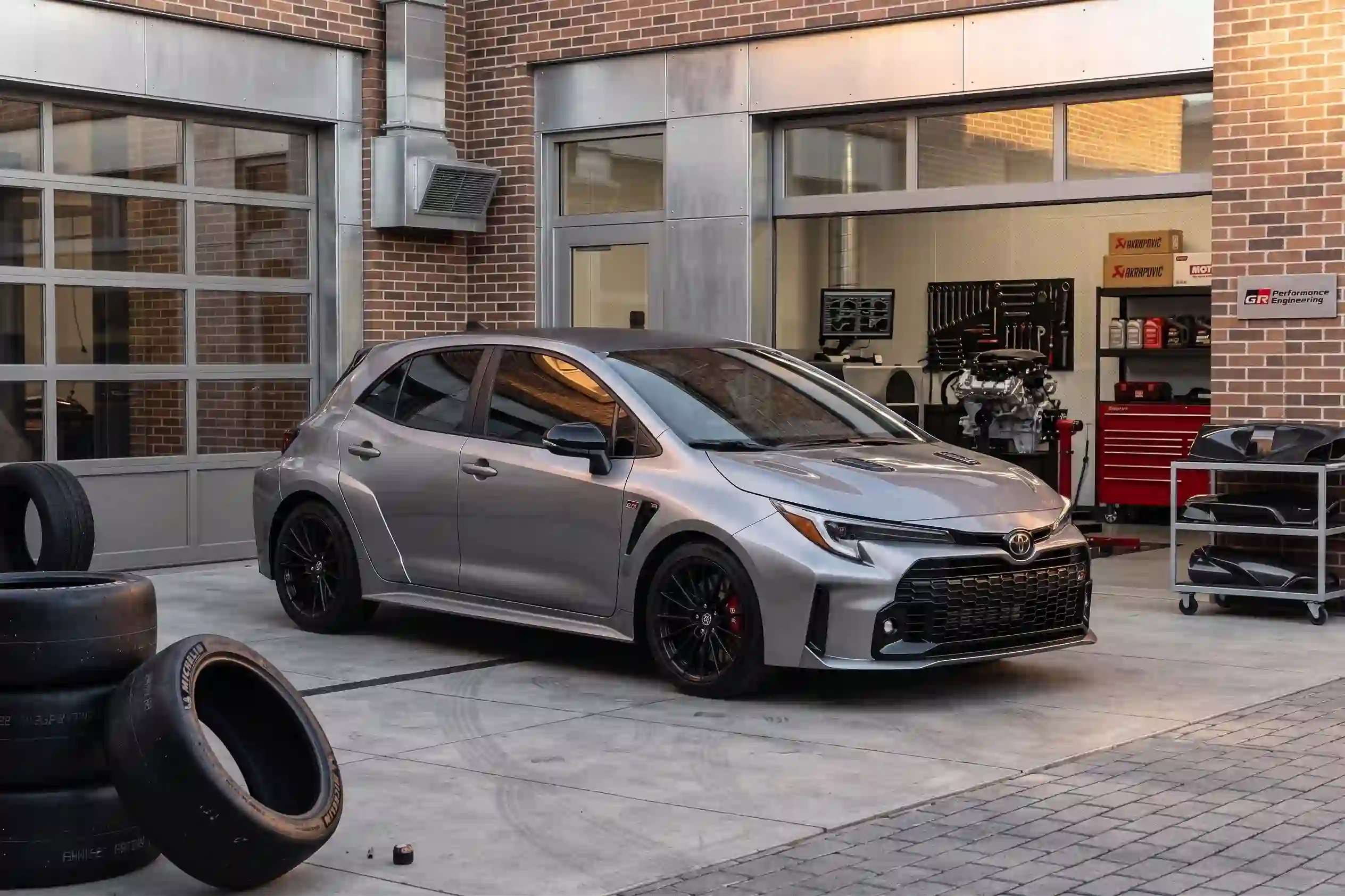 Toyota GR Corolla 2026 starting at 39995 wild child of the Japanese sports car segment 300 hp AWD GR-Four system four real doors real cargo room Core trim 4.9 second 0-60 MORIZO Edition 4.7 second 0-60 WRC-derived engineering every vent and brake duct serves real purpose