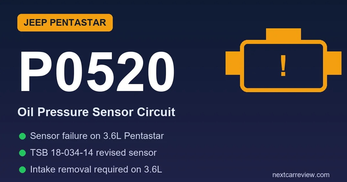 P0520 code on Jeep: oil pressure sensor circuit malfunction diagnosis and repair cost