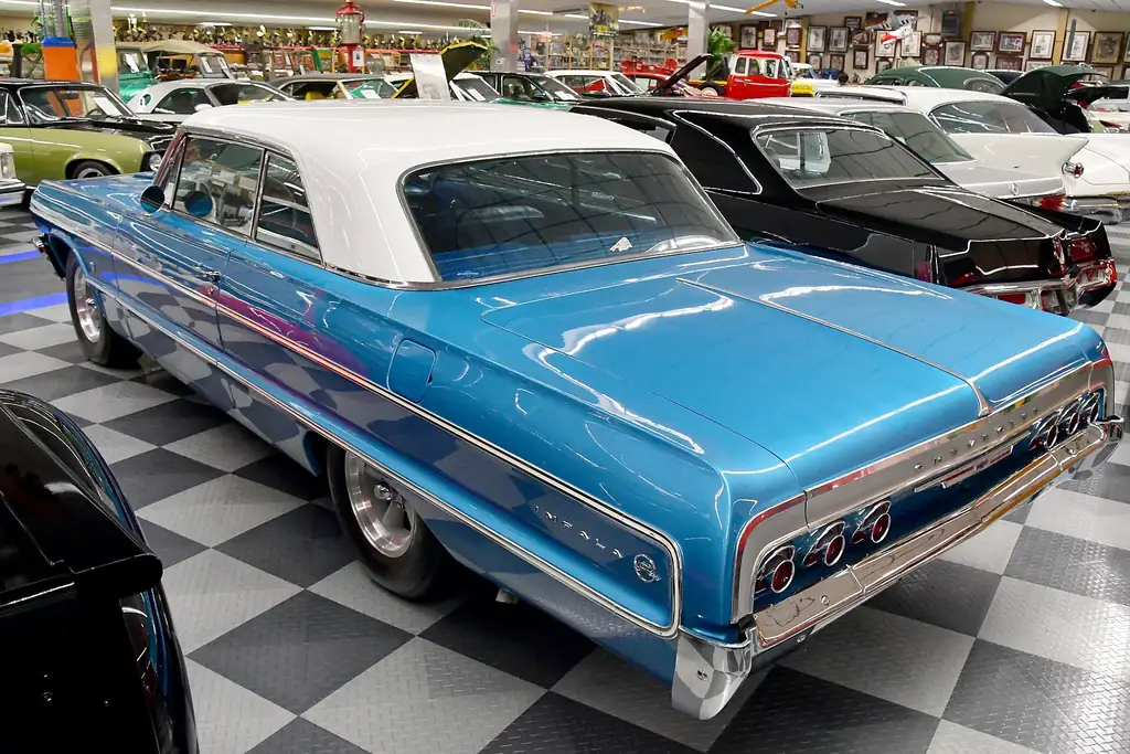 1964 Chevrolet Impala - rear 3/4 exterior (1964 Impala SS convertible, car show)