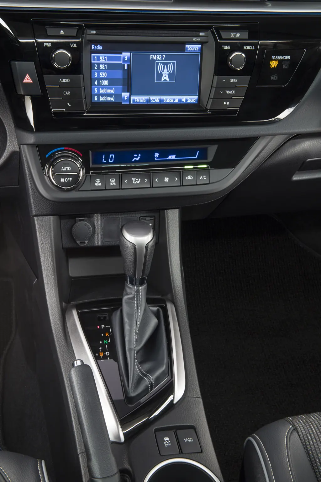 2014 Toyota Corolla S Used Buyer's Guide - 2014 Corolla S center stack and CVTi-S shifter (portrait)