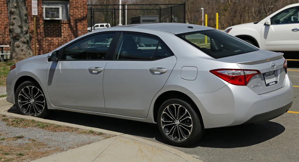 2014 Toyota Corolla S Used Buyer's Guide - 2014 Corolla S, rear 3/4 (silver)