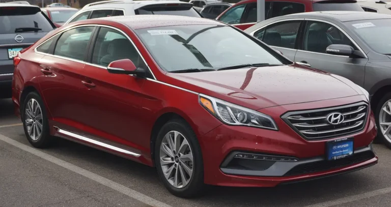 2015 Hyundai Sonata Sport (LF) - front 3/4, exterior (2015 Sonata Sport, LF gen; dealer lot)
