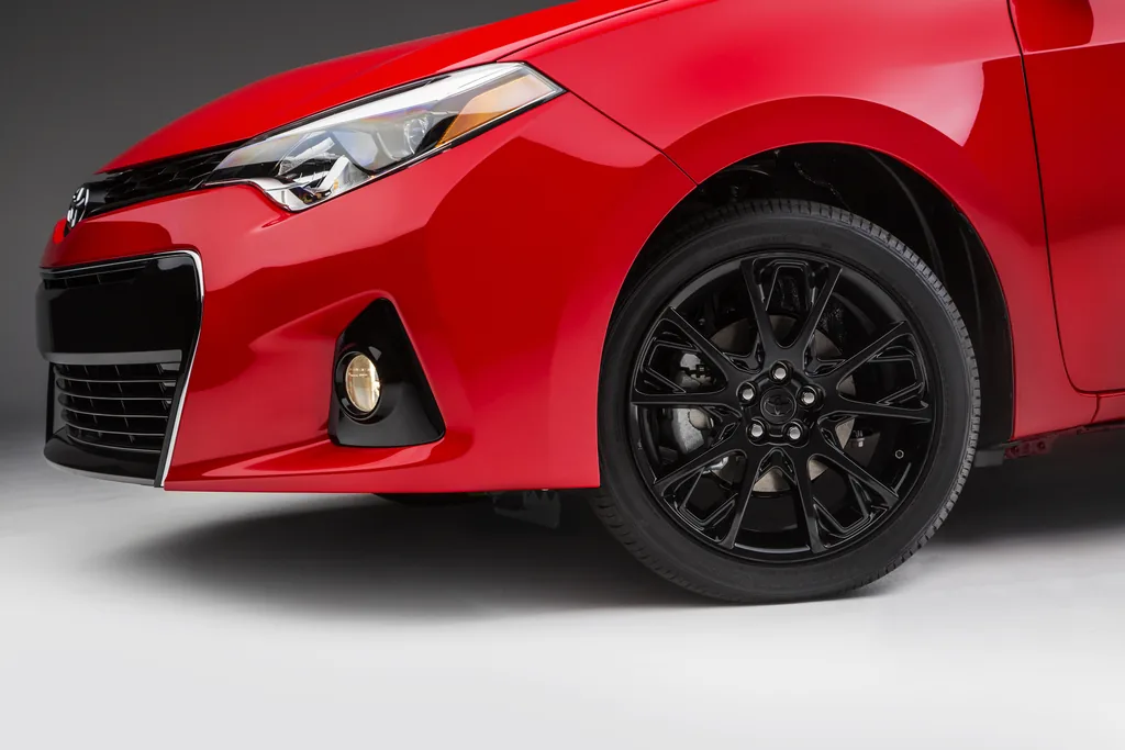 2016 Toyota Corolla Used Buyer's Guide - 2016 Corolla Special Edition, front detail with gloss-black 17-inch wheel