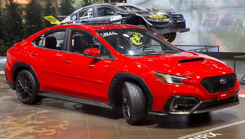 2022 Subaru WRX Limited (VB) - front 3/4 exterior, Ignition Red
