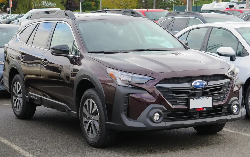 2023 Subaru Outback Touring (BT facelift) - front 3/4 exterior, Dark Mahogany