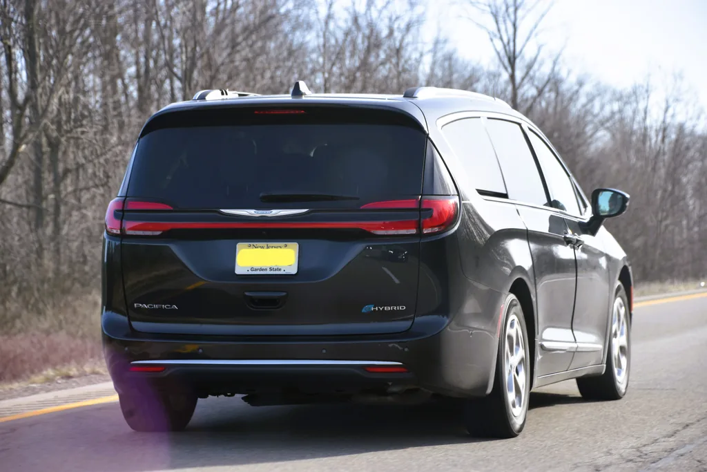 2025 Chrysler Pacifica Plug-in Hybrid Review - 2021 Pacifica Hybrid Limited, rear driving