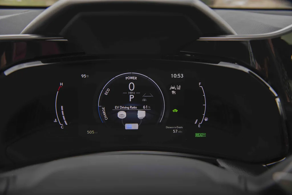 2025 Lexus NX Hybrid Review - 2025 NX 350h digital instrument cluster