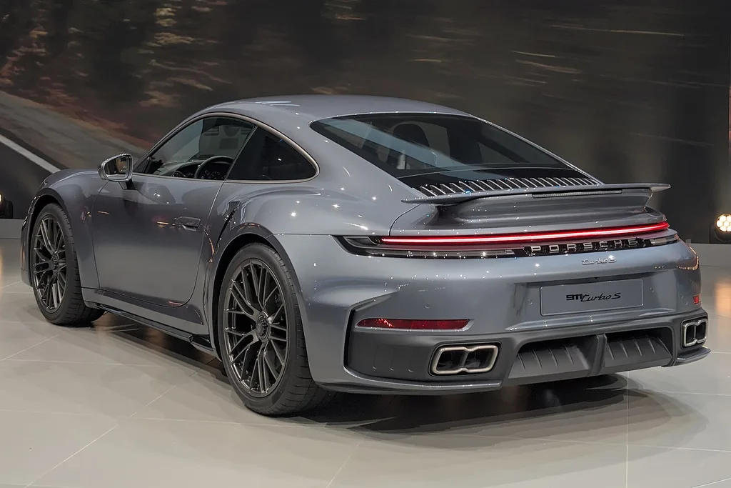 2025 Porsche 911 Turbo S T-Hybrid (992.2) - rear 3/4 exterior, second T-Hybrid model