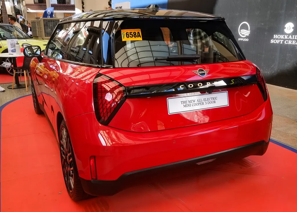 2026 Mini Cooper - rear 3/4 exterior (J01 Cooper S Electric, auto show)