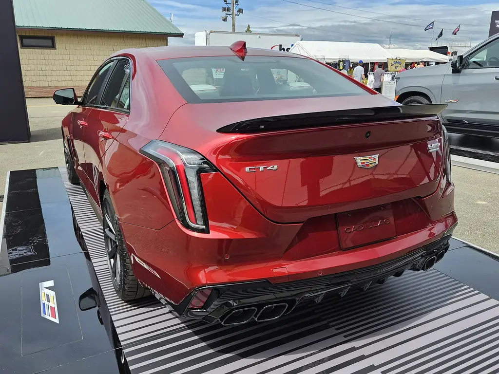 Cadillac CT4-V Blackwing rear three-quarter view