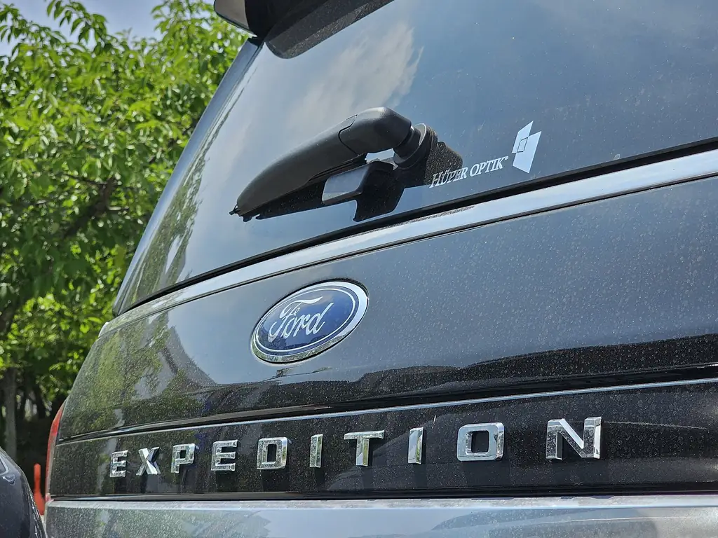 Ford Expedition Platinum (U553 facelift) - detail - tailgate EXPEDITION lettering and badge