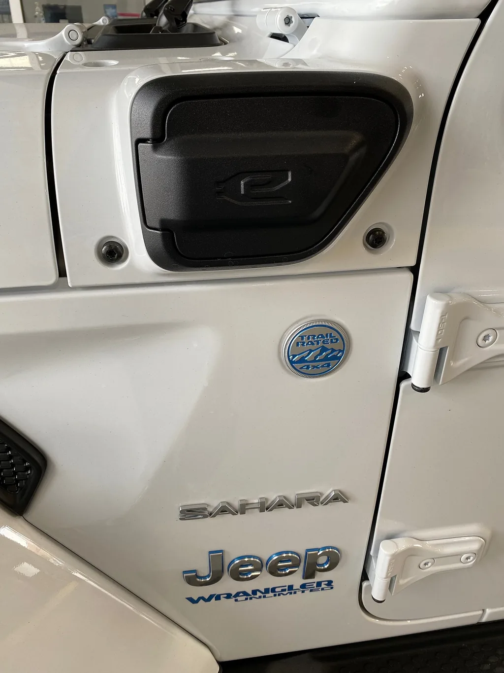 Jeep Wrangler 4xe - charging port door detail