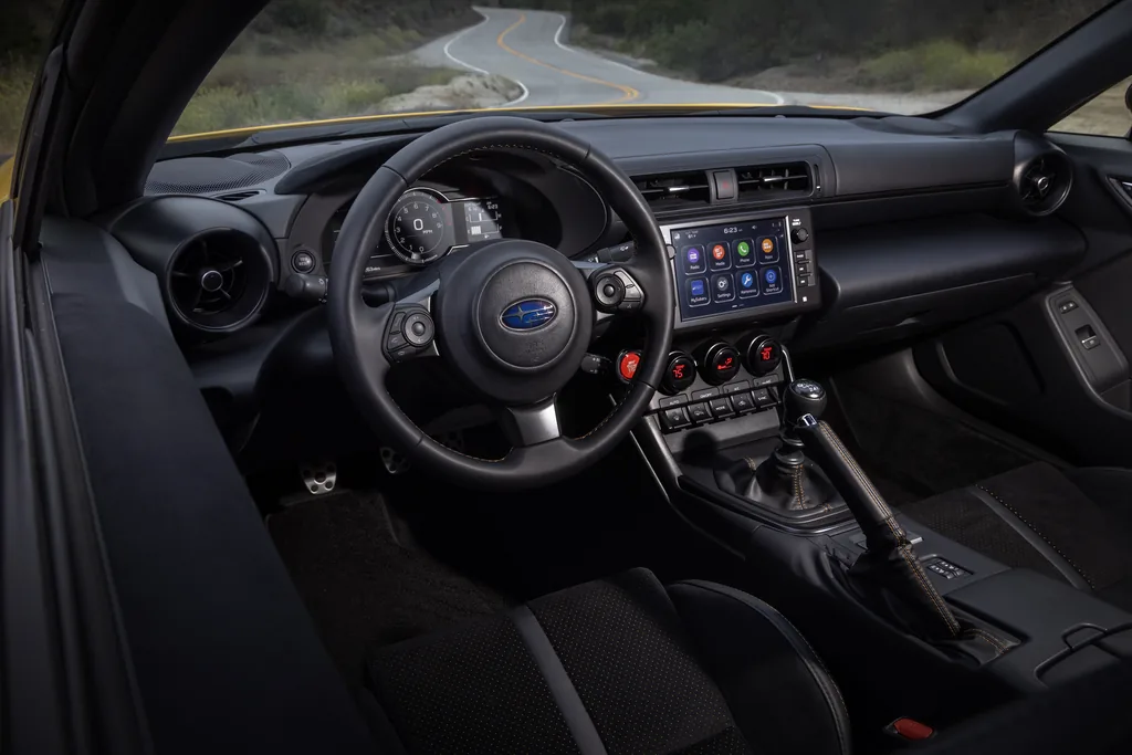 Subaru BRZ interior with six-speed manual shifter