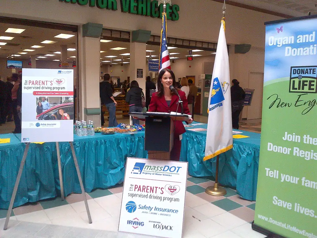Massachusetts RMV and law enforcement event for Teen Driver Safety Week, October 2012, MassDOT photo (public domain)