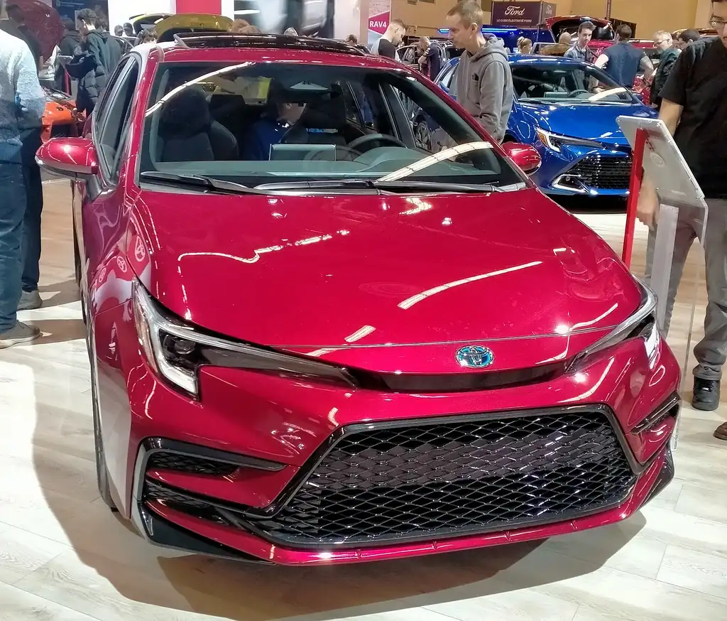 2024 Toyota Corolla Hybrid SE at the 2024 Montreal auto show (current generation). Photo: Bull-Doser, public domain, Wikimedia Commons