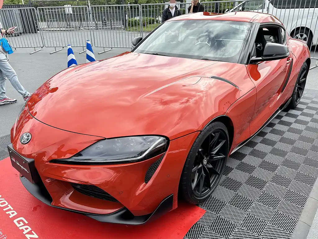Orange Toyota GR Supra RZ Plasma Orange 100 Edition, same generation as Han's orange Supra in F9