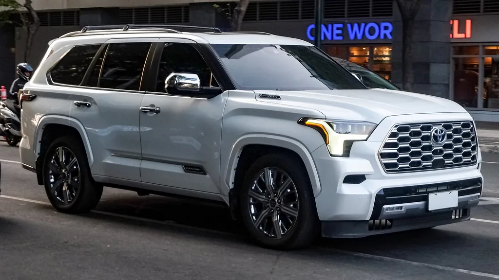 Toyota Sequoia Capstone (3rd gen) - front 3/4 exterior, Wind Chill Pearl